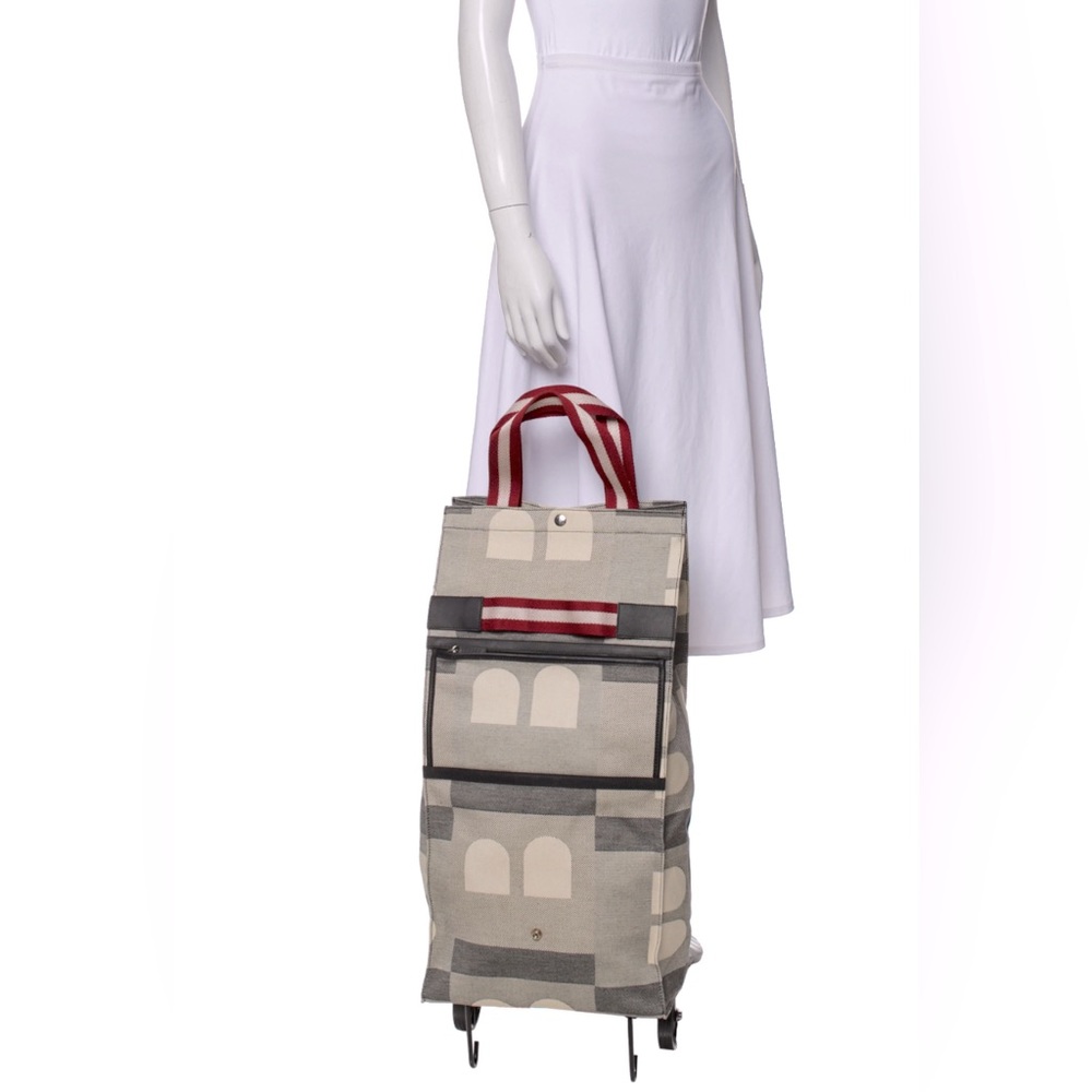 BALLY CANVAS ROLLING TRAVEL BAG